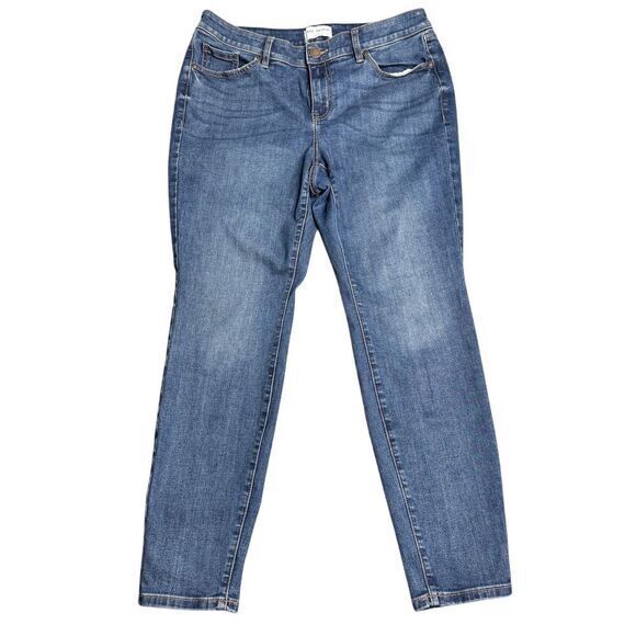 Lane Bryant Mid‎ Rise Signature Fit Skinny Jeans Medium Wash Denim Size 14 - Picture 1 of 8